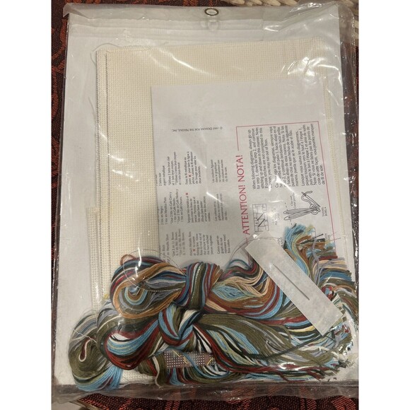 Designs For The Needle Counted Cross Stitch Bass Fishing Natures window 5405 New - Picture 2 of 2